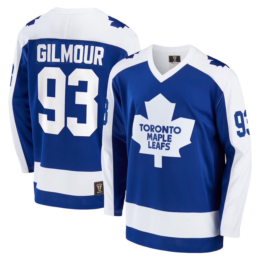 Men Toronto Maple Leafs #93 Doug Gilmour Fanatics Branded Blue Breakaway Retired Player NHL Jersey->customized nhl jersey->Custom Jersey